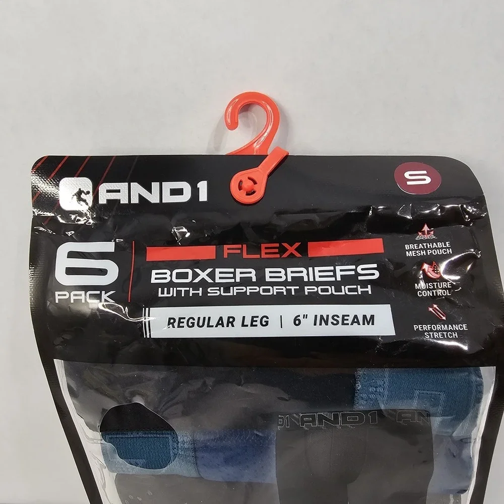 And1 Flex Boxer Briefs W/ Support Pouch-SMALL-6
